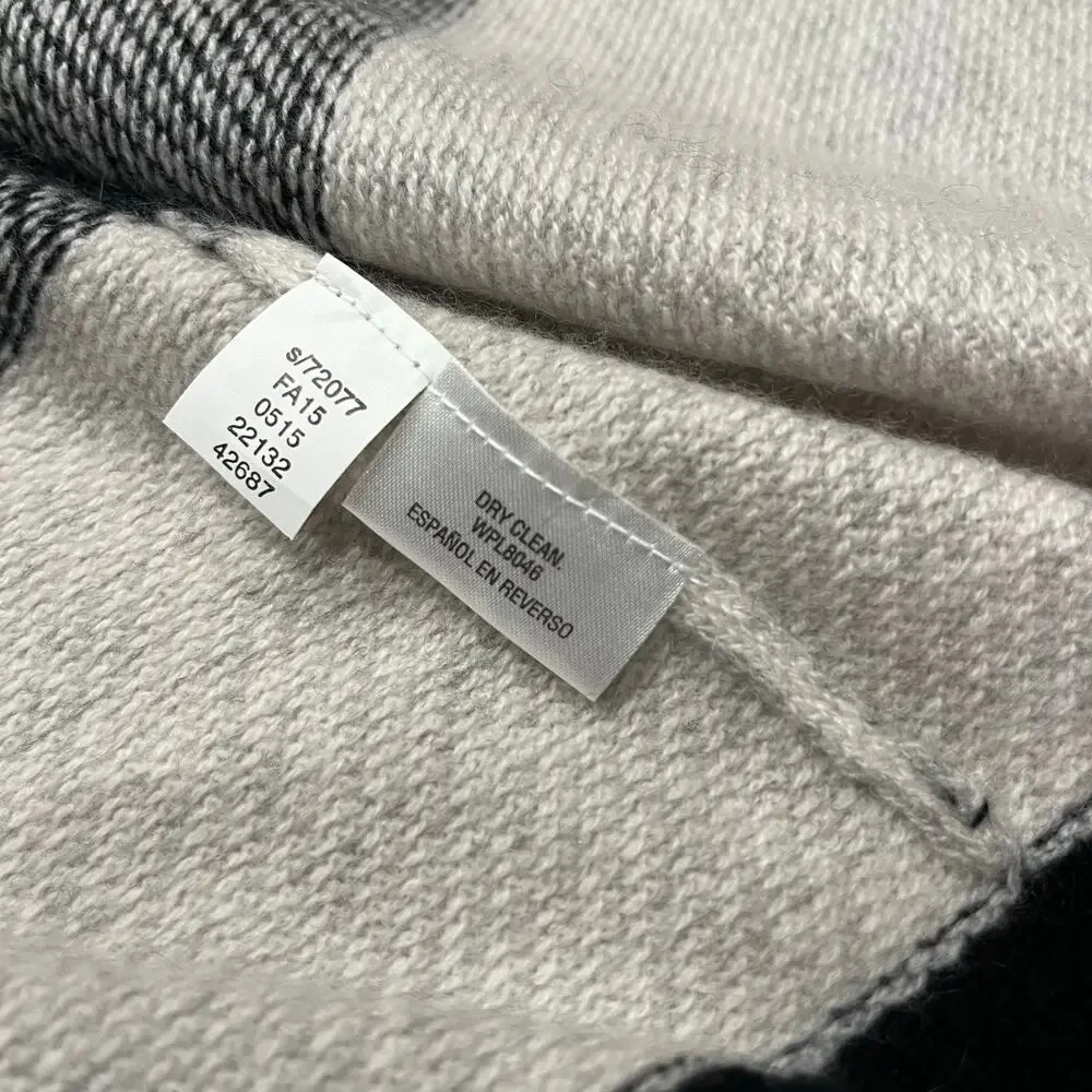 NEW Charter Club Cashmere Open Front Cardigan Plaid L Quiet Luxury Preppy Casual